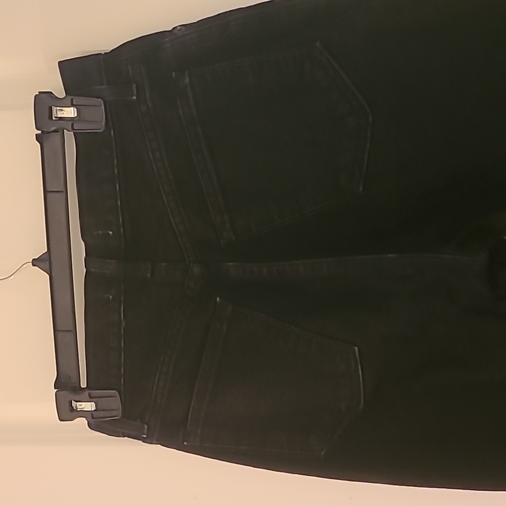 SOLD-Abercrombie & Fitch The 90s Straight Ultra High Rise Jeans Black Raw Hems - Picture 7 of 11
